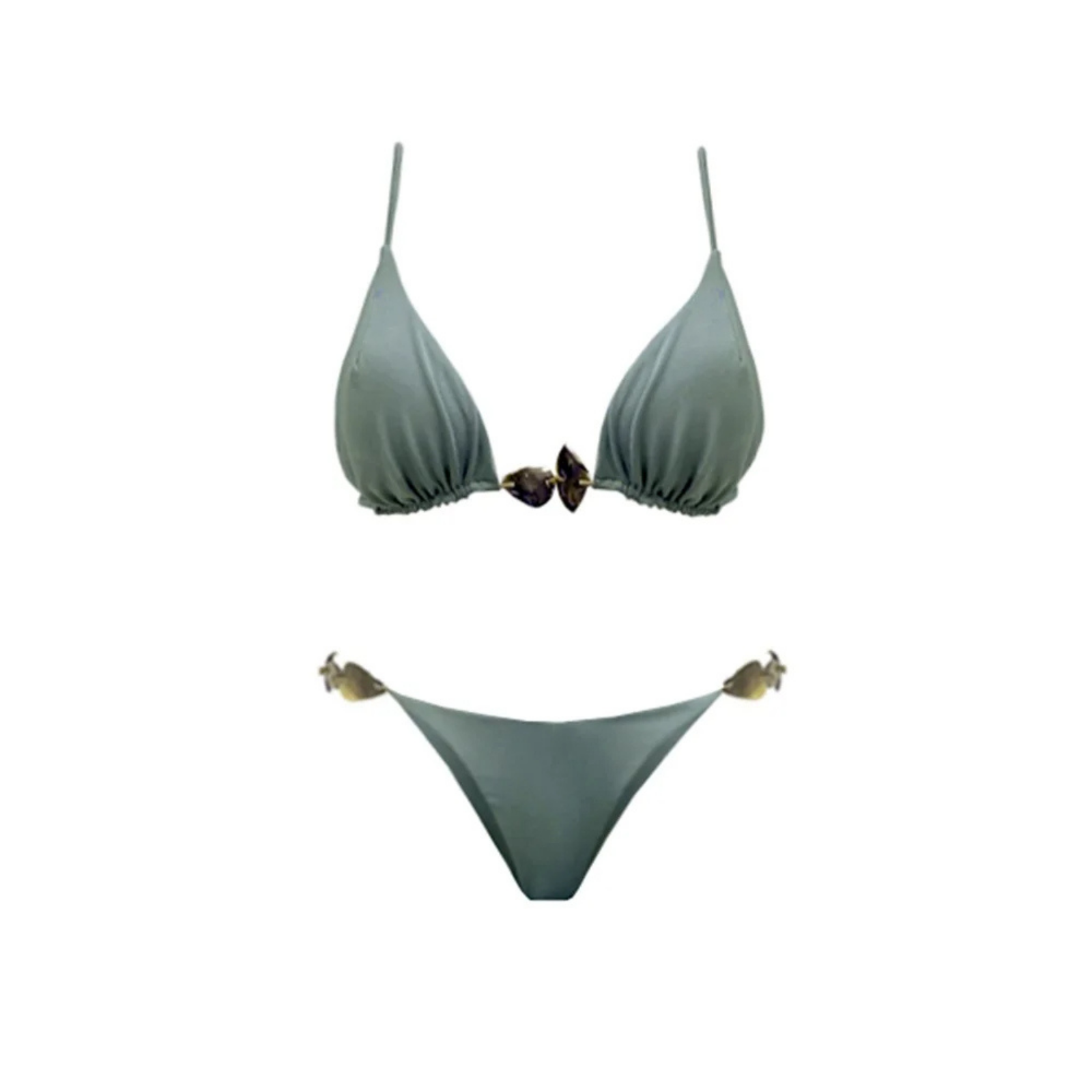Marishell: Deniz Kabuğu Detaylı Üçlü Bikini & Pareo Seti