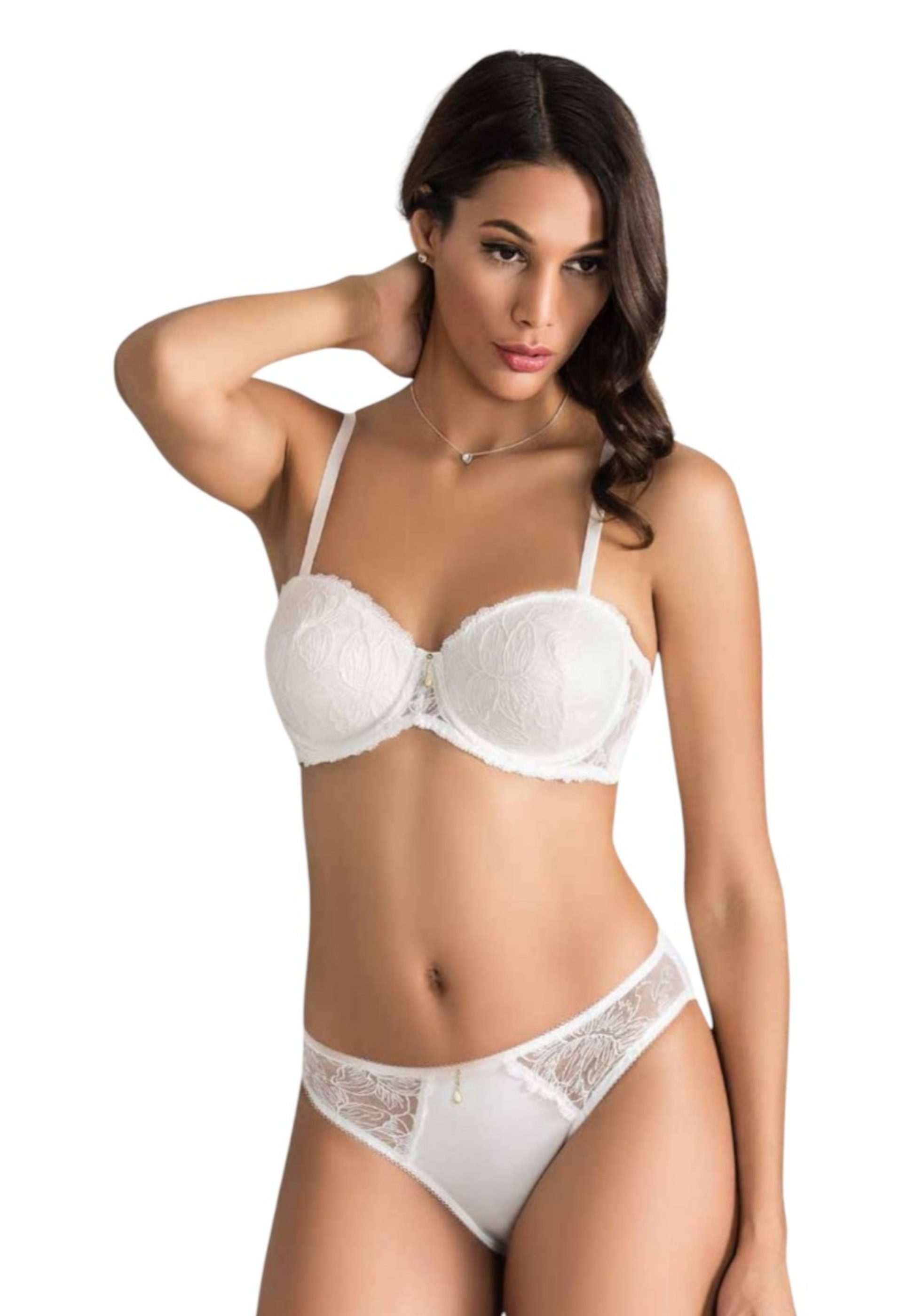 Nicolina: Basic Cup Çiçek Dantel Sütyen & Külot Takımı