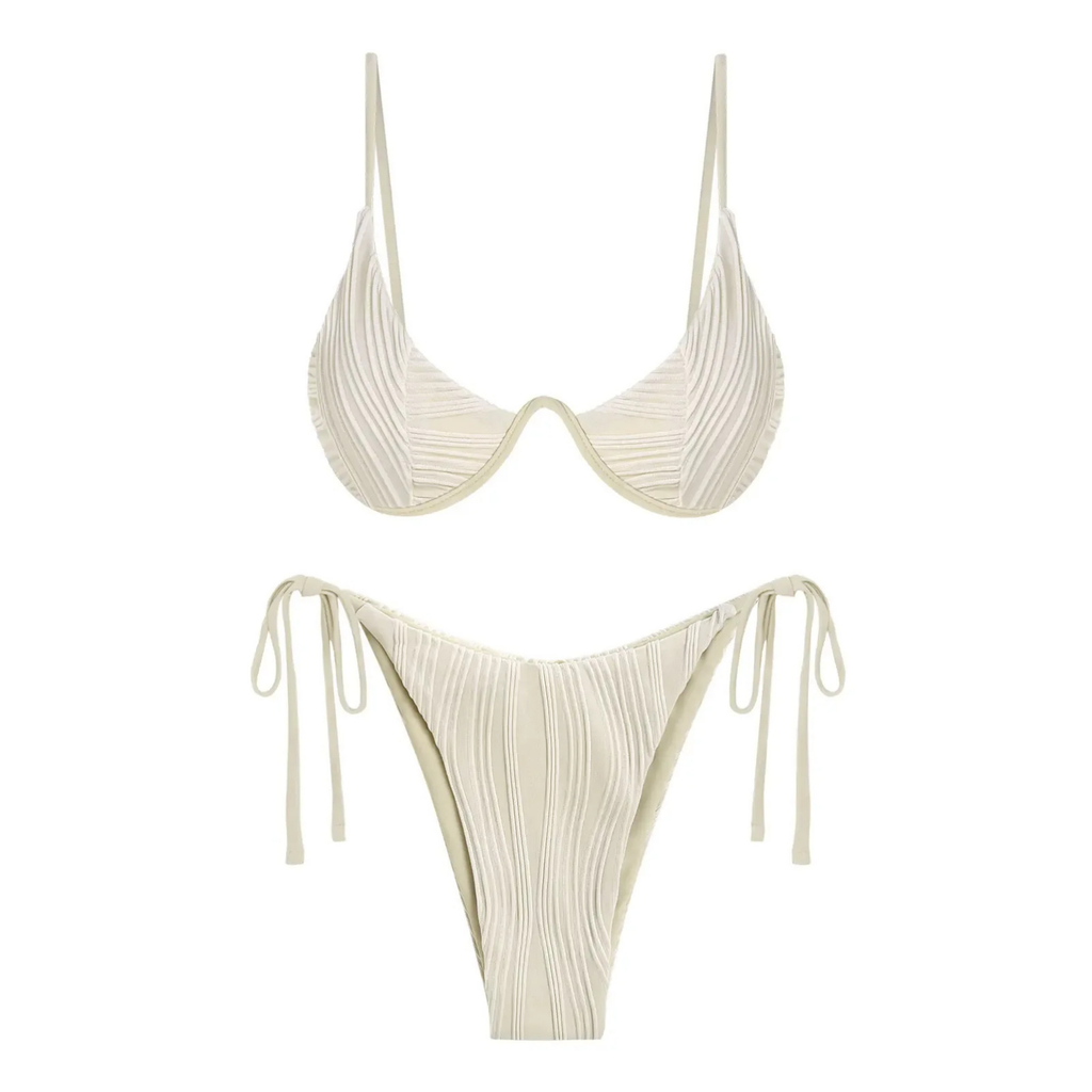 WaveForm: Dikey Desenli Ayarlanabilir Bikini Takımı