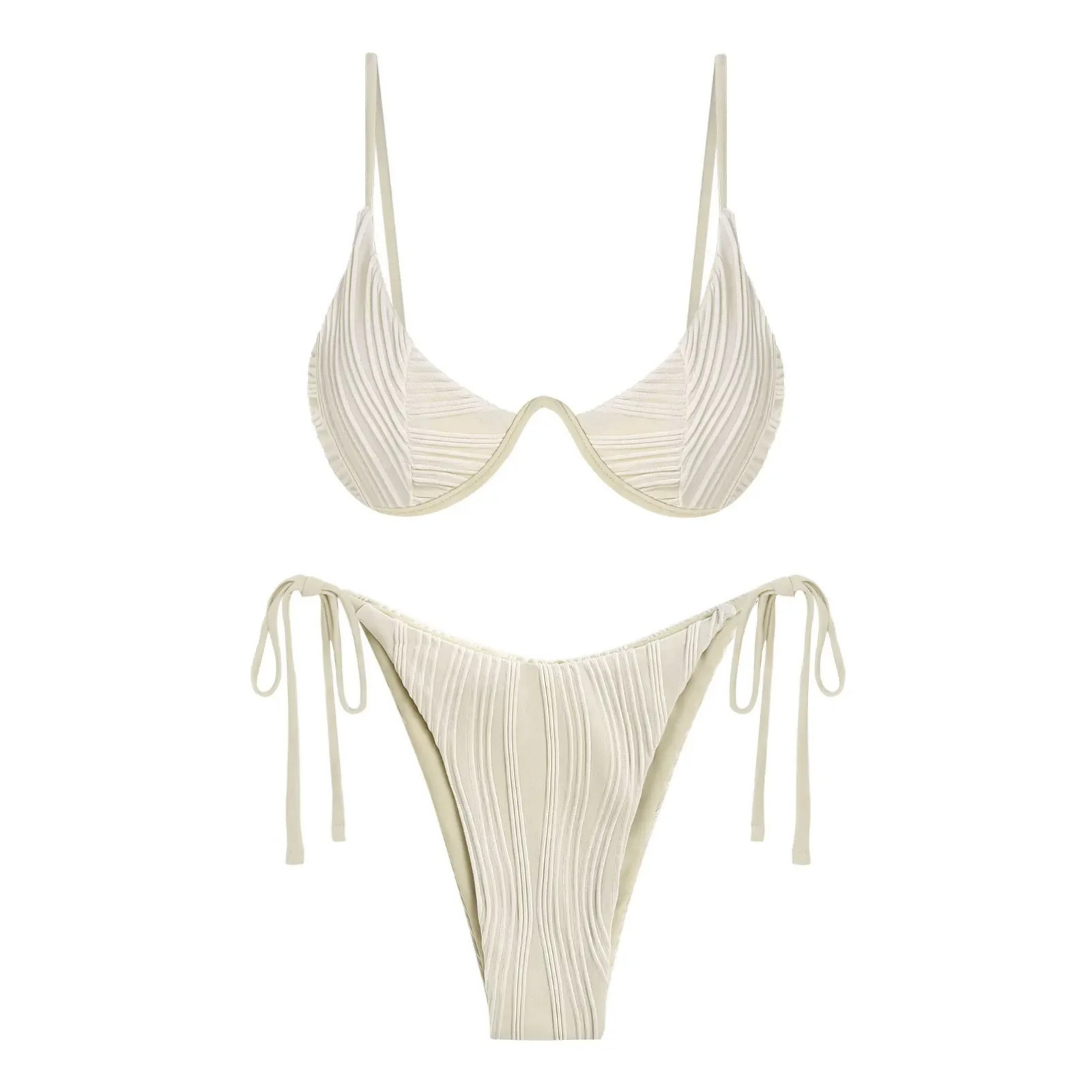 WaveForm: Dikey Desenli Ayarlanabilir Bikini Takımı