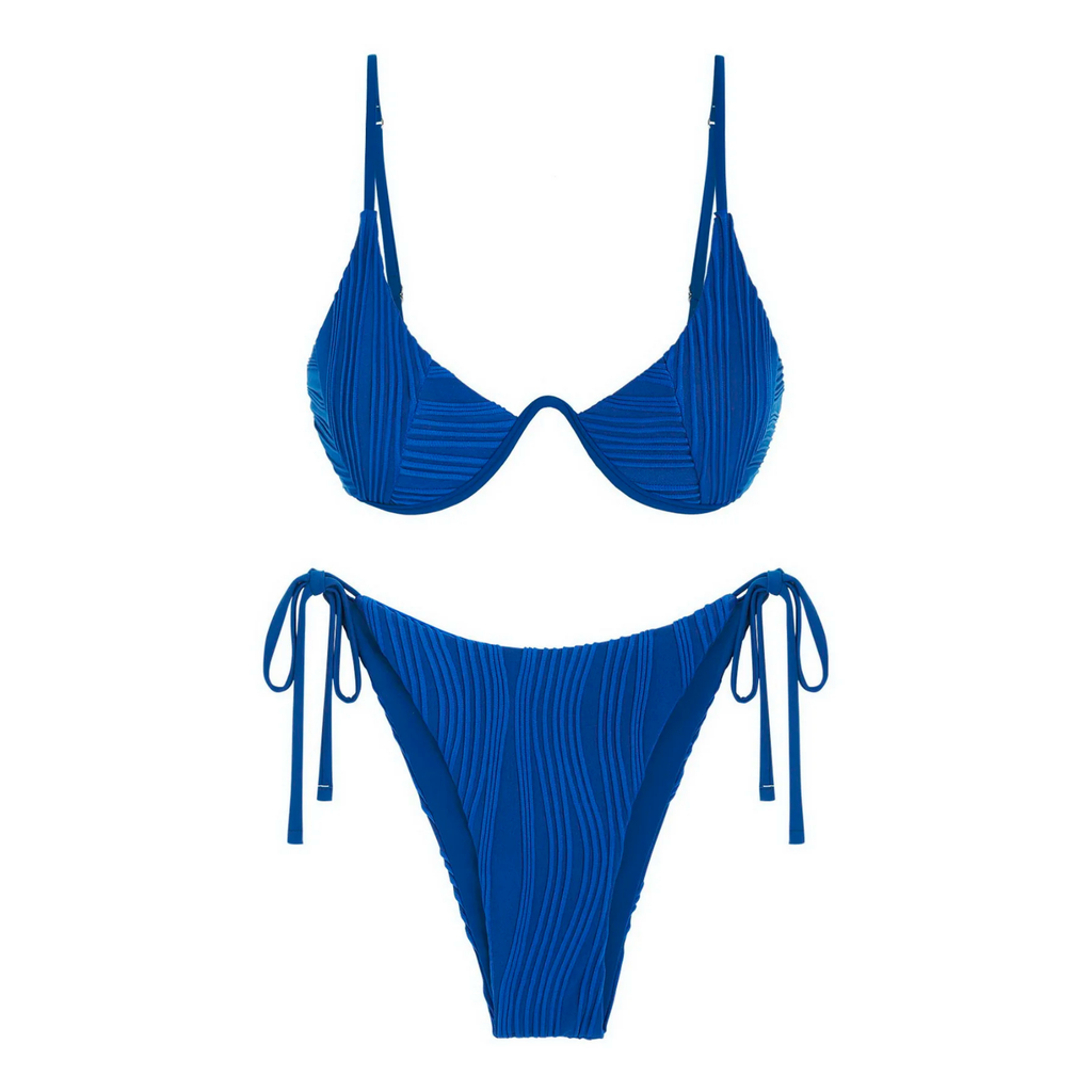 WaveForm: Dikey Desenli Ayarlanabilir Bikini Takımı
