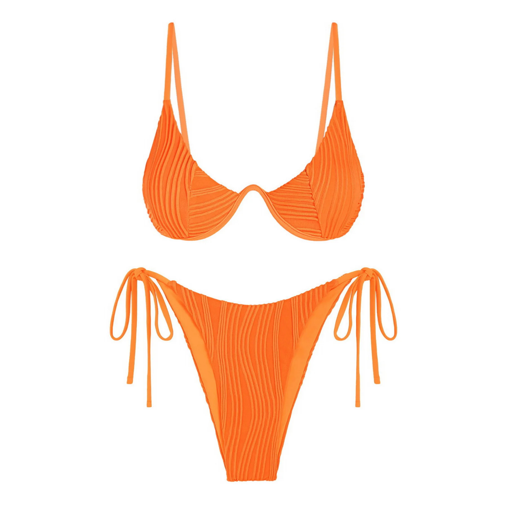 WaveForm: Dikey Desenli Ayarlanabilir Bikini Takımı