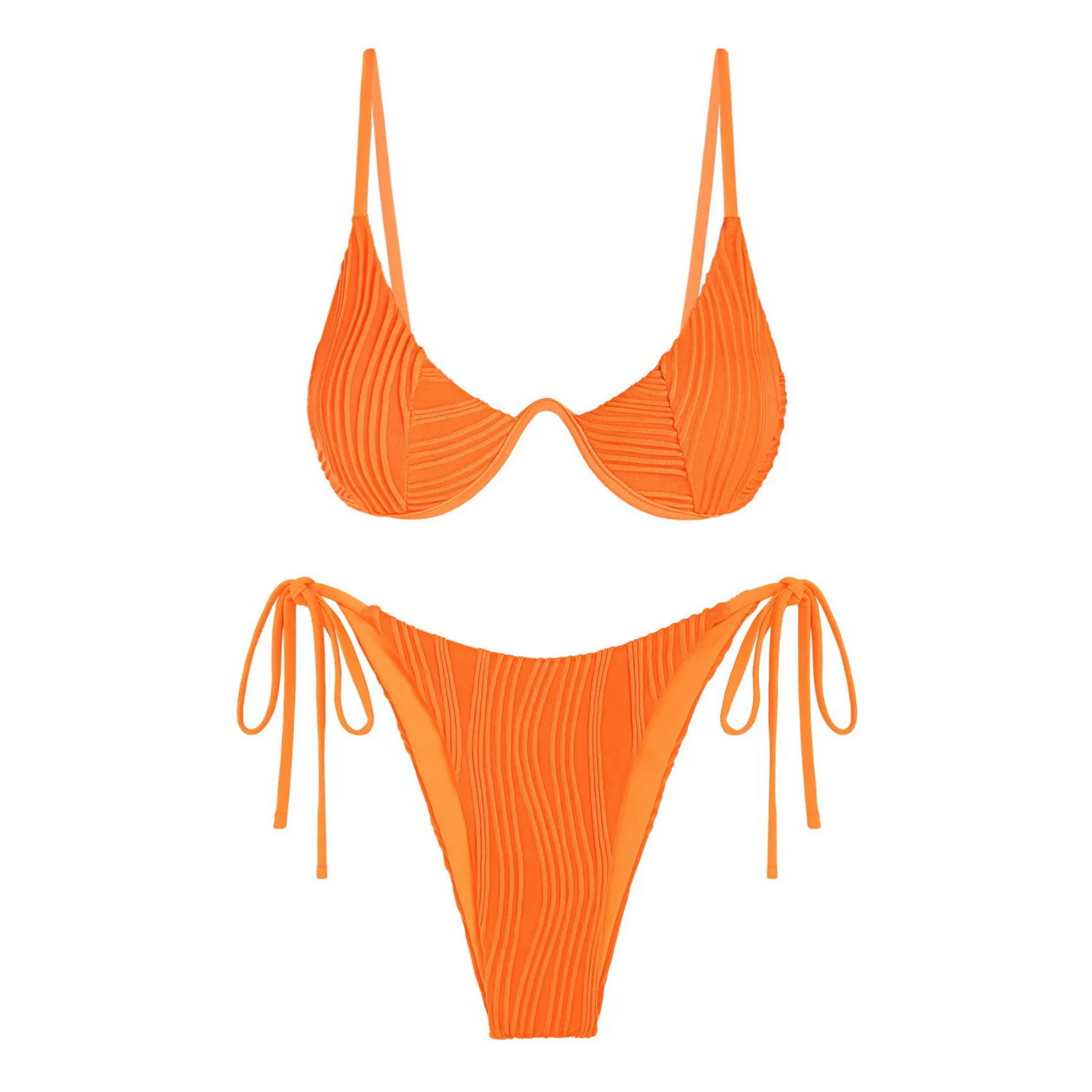 WaveForm: Dikey Desenli Ayarlanabilir Bikini Takımı