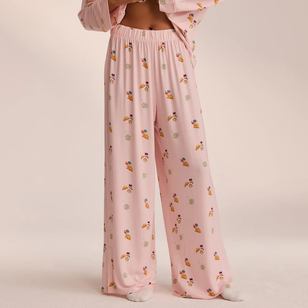 Bamboo Ease: Düğmeli Uzun Kollu Bambu Pijama Takımı