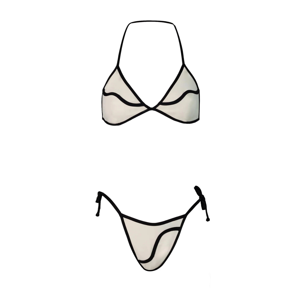 Aluretta: Çift Stil Seçenekli Üçlü Bikini & Fırfırlı Pareo Seti