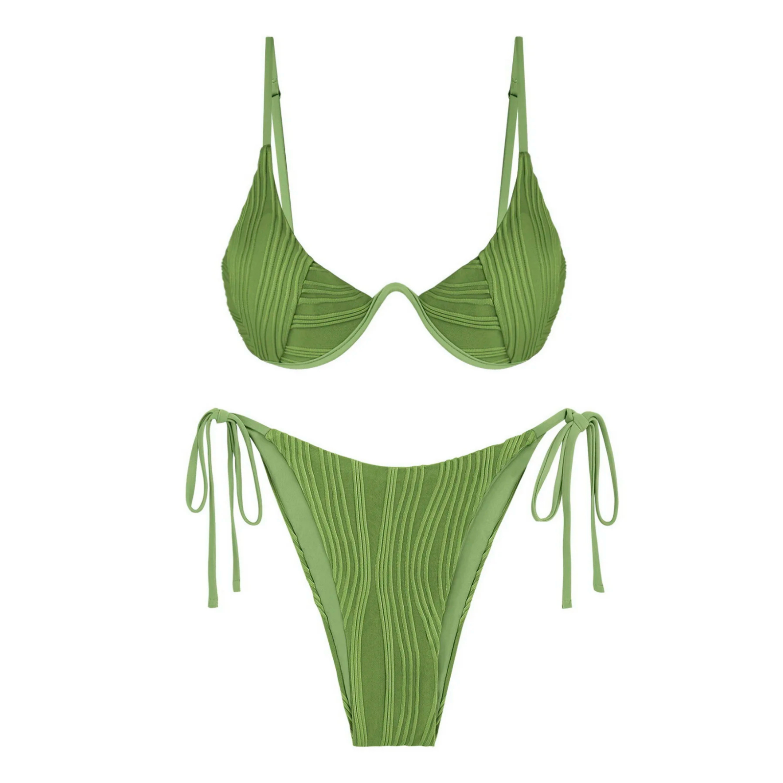WaveForm: Dikey Desenli Ayarlanabilir Bikini Takımı