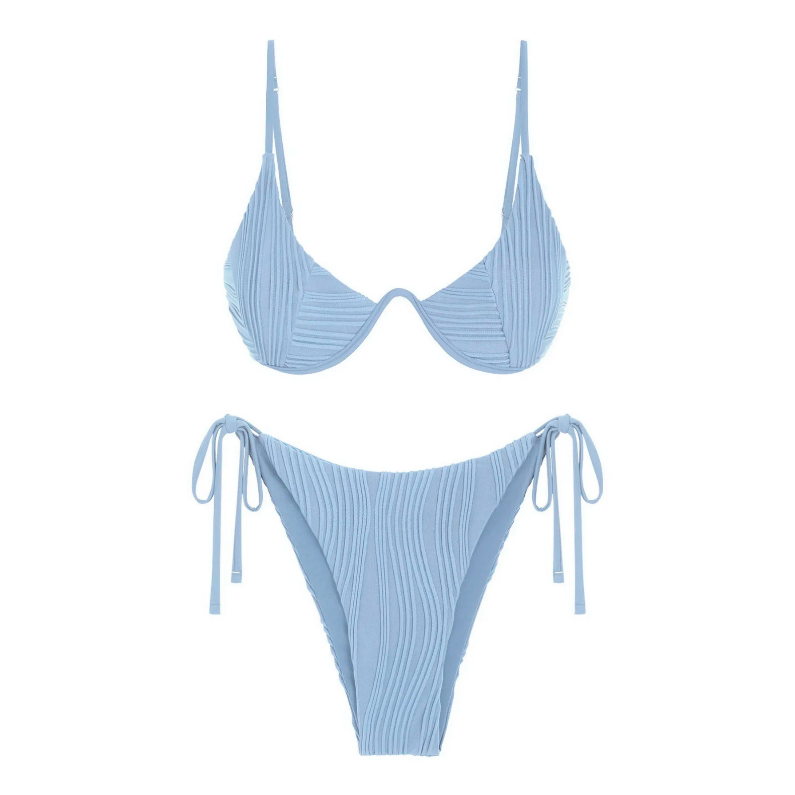 WaveForm: Dikey Desenli Ayarlanabilir Bikini Takımı