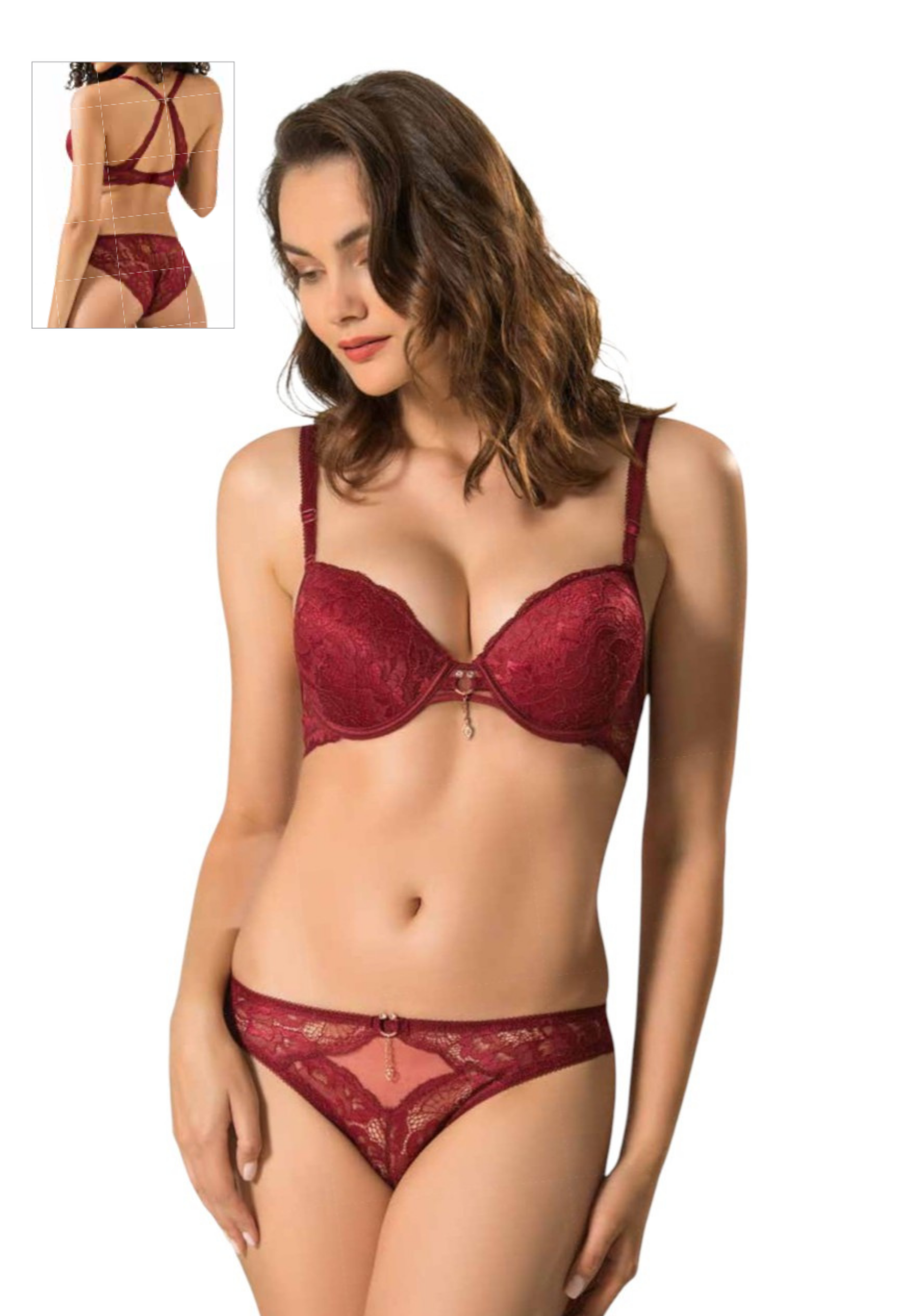 Cybele: Dantel Push Up Sütyen & Külot Takımı