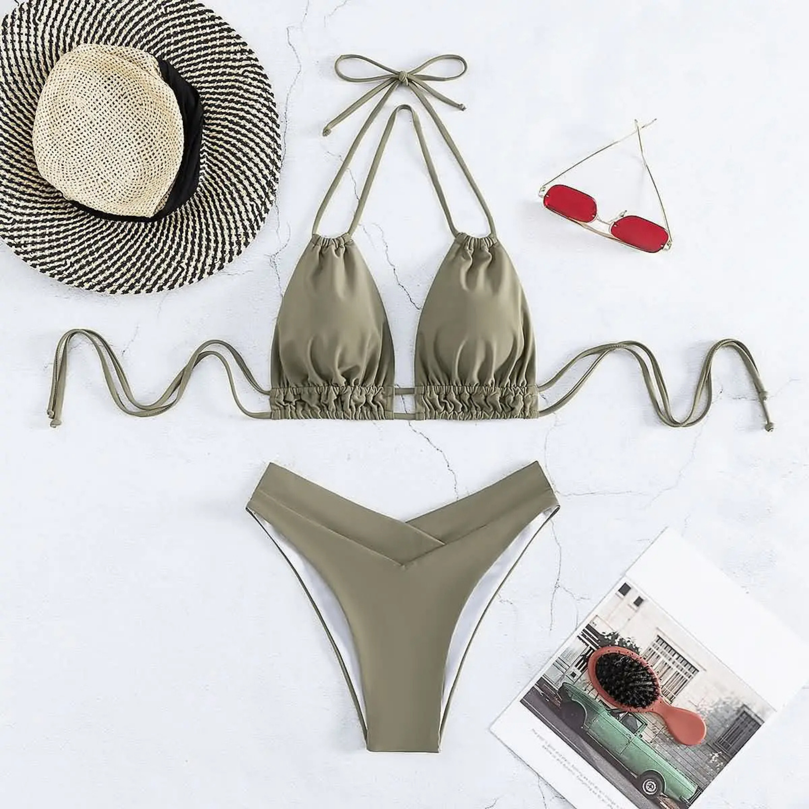Carmira: Çift Askılı V Kesim Bikini Seti