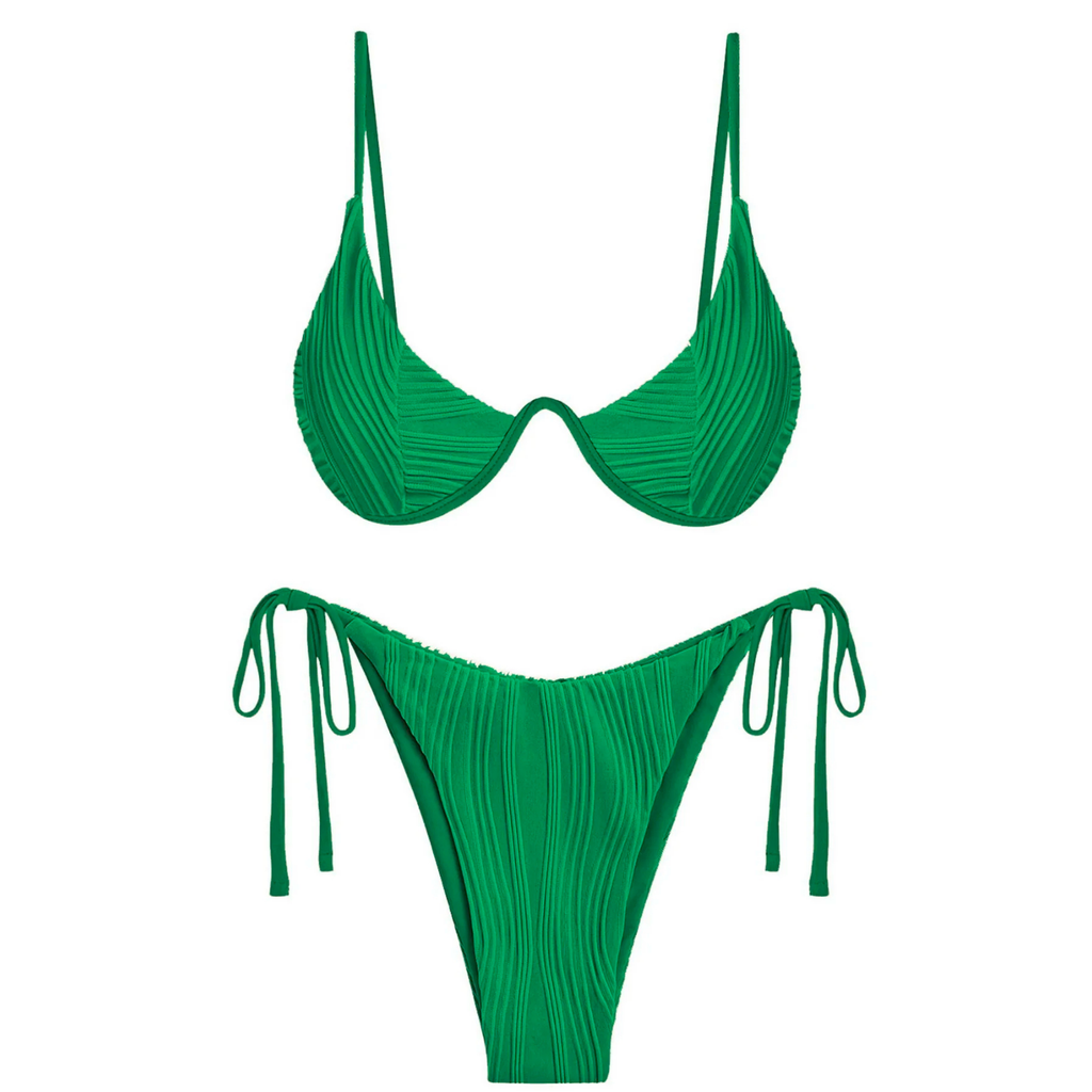 WaveForm: Dikey Desenli Ayarlanabilir Bikini Takımı