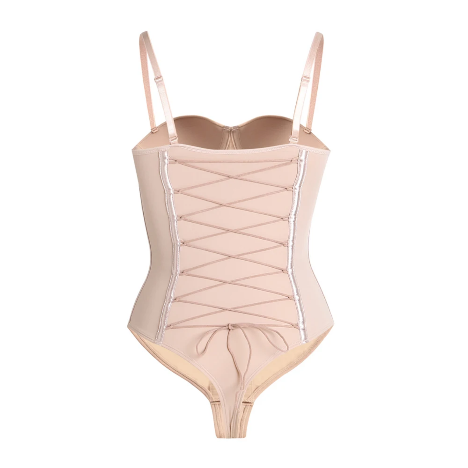 CurveLace: Ayarlanabilir Korseli Straplez Tanga Bodysuit