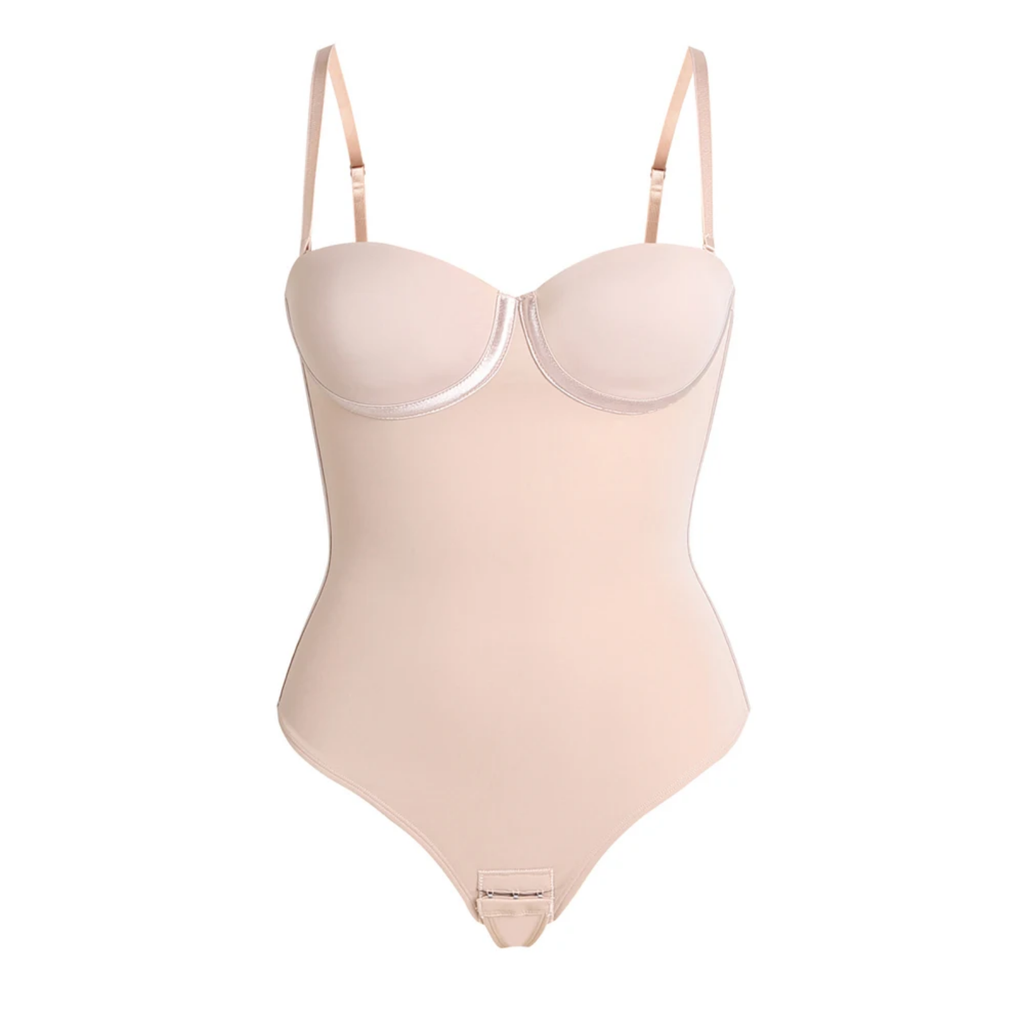 CurveLace: Ayarlanabilir Korseli Straplez Tanga Bodysuit